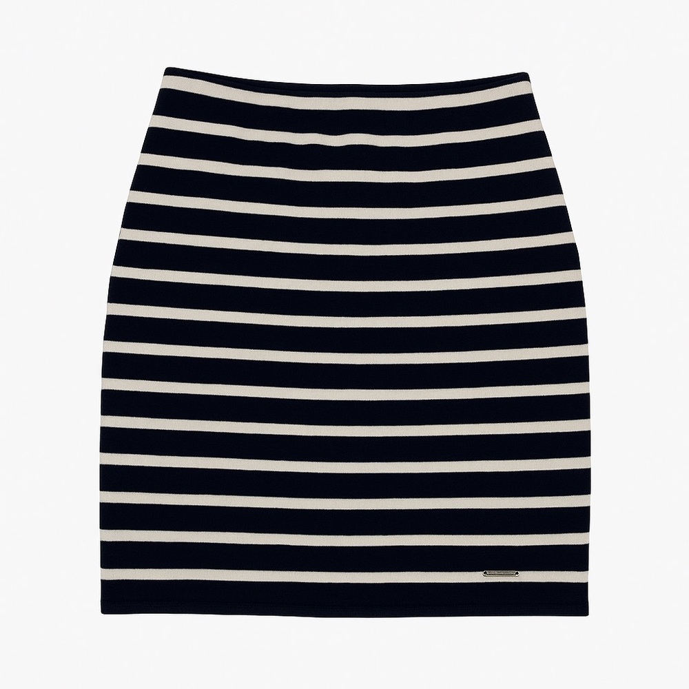 NWT Abercrombie & Fitch Navy Stripe Mini Pencil Skirt Size S